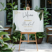 緑の金ゴールド水彩ブライダルシャワーへようこそ ポスター