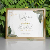 緑の金ゴールド水彩ブライダルシャワーへようこそ ポスター