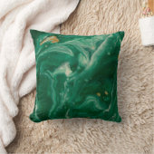 緑の金ゴールド水色抽象芸術 クッション (ブランケット)