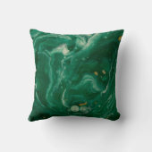 緑の金ゴールド水色抽象芸術 クッション (裏面)