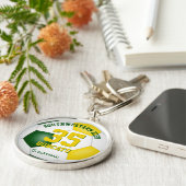 緑の金ゴールド男の子のスポーツチーム名 キーホルダー (側面)