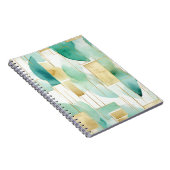 緑の金ゴールド白抽象芸術 ノートブック (右側)