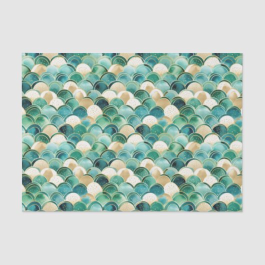 緑の金ゴールド白抽象芸術 薄葉紙 (正面)