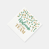 緑の金ゴールド紙吹雪ようこそチームナプキンス スタンダードカクテルナプキン (角)