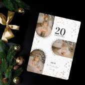 緑の金ゴールド紙吹雪アーチ家族の写真クリスマスH シーズンカード