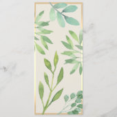 緑の金ゴールド結婚のメニューカード メニュー (裏面)