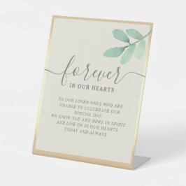 緑の金ゴールド結婚のメモリアル標識 台座サイン