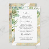 緑の金ゴールド結婚の情報を吸う エンクロージャーカード (正面/裏面)