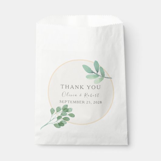 緑の金ゴールド結婚式の引き出物バッグ フェイバーバッグ (正面)