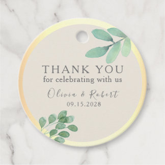 緑の金ゴールド結婚式の引き出物ラベル フェイバータグ