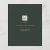 緑の金ゴールド結婚式の日付カードの保存 (裏面)