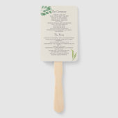 緑の金ゴールド結婚式 プログラムファン ハンドファン (裏面)