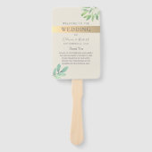 緑の金ゴールド結婚式 プログラムファン ハンドファン (正面)