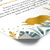 緑の金ゴールド緑のサファリおむつ思考のサイン ポスター (角)