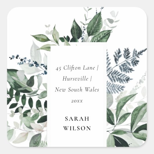 緑の金ゴールド緑のフレーム移動したアドレス スクエアシール (正面)