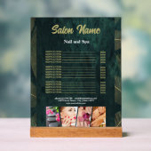 緑の金ゴールド美しいネイルサロン価格表メニュー アクリルサイン (ニュートラル)