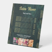 緑の金ゴールド美しいネイルサロン価格表メニュー 台座サイン (正面)