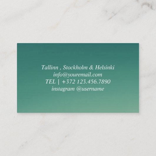 緑の金ゴールド美容師グラデーショングリッター モダン 名刺 (裏面)