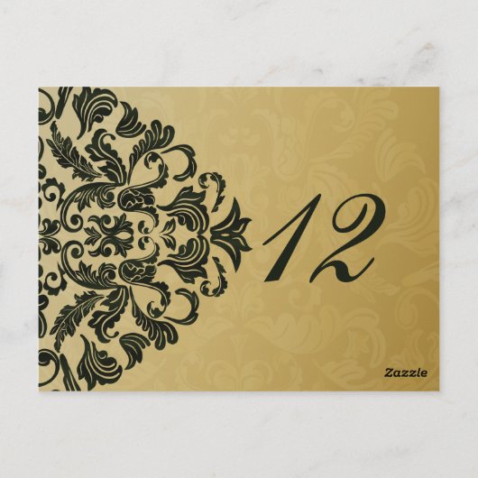 緑の金ゴールド表の番号はがき ポストカード (裏面)