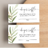 緑の金ゴールド赤ちゃんシャワーおむつラッフルカード エンクロージャーカード