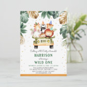 緑の金ゴールド野生の1匹のサファリ動物が1日 招待状 (スタンド正面)