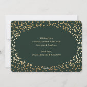 緑の金ゴールド雪書道休日カード シーズンカード (裏面)