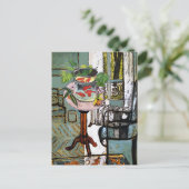 緑の金ゴールド魚の窓 ポストカード (スタンド正面)