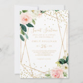 緑の金ゴールドSweet sixteen誕生会 招待状 (正面)