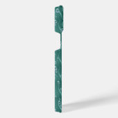 緑の金属の雨滴 iPhoneケース (右側面)