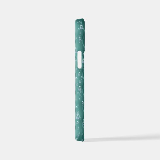 緑の金属の雨滴 iPhoneケース (右側面)