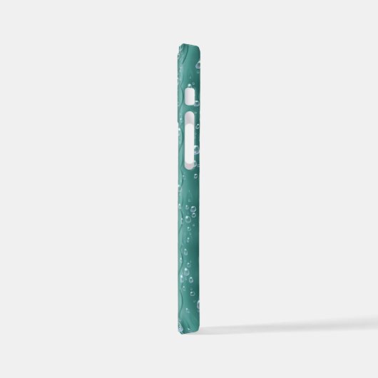 緑の金属の雨滴 iPhoneケース (左側面)