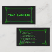 緑の金属レトロのボーダー名刺を滑らかにして下さい 名刺 (正面/裏面)