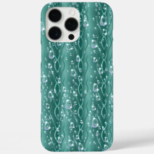 緑の金属上の雨滴 iPhone 16 PRO MAXケース