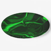 緑の金属、深い暗い曲線または起伏 ペーパープレート (アングル)