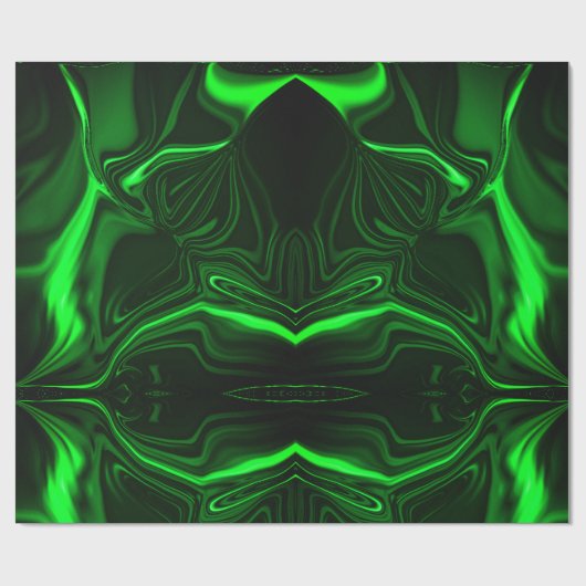 緑の金属、深い暗い曲線または起伏 ラッピングペーパー (フラット)