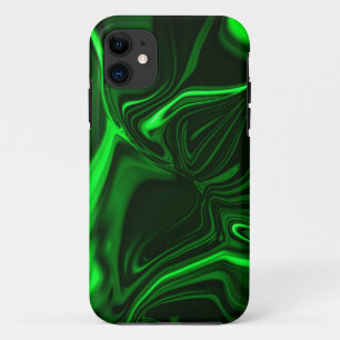 緑の金属、深い暗い曲線または起伏 iPhone 11 ケース