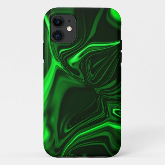 緑の金属、深い暗い曲線または起伏 Case-Mate iPhoneケース (裏面)