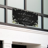 緑の銀書道ブラックウェルカム結婚ズ 横断幕 (ビルの外側)