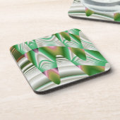 緑の鍾乳石の抽象芸術 コースター (左側)