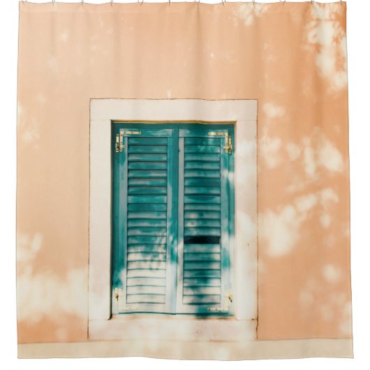 緑の閉扉 シャワーカーテン (正面)