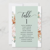 緑の開花シーティングプランカード（ゲスト名あり） (正面)