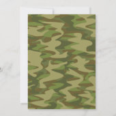 緑の陸軍の男性、軍隊、軍の迷彩柄誕生日パーティー 招待状 (裏面)