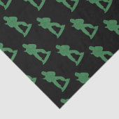 緑の陸軍兵の黒いパターン 薄葉紙 (詳細)