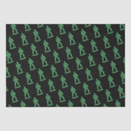 緑の陸軍兵の黒いパターン 薄葉紙