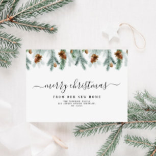 緑の陽気なクリスマスの感動的な発表 シーズンカード