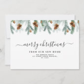 緑の陽気なクリスマスの感動的な発表 シーズンカード (正面)