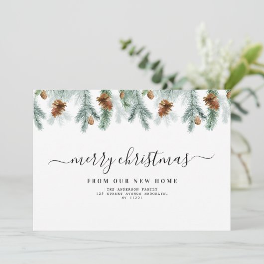 緑の陽気なクリスマスの感動的な発表 シーズンカード (スタンド正面)