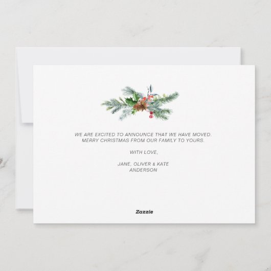 緑の陽気なクリスマスの感動的な発表 シーズンカード (裏面)