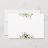 緑の離れのスクリプエレガントトハート親切に返信 出欠カード (裏面)