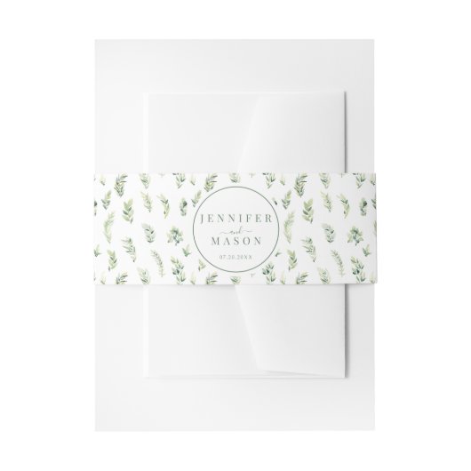 緑の離れクラシックボホ結婚のベリーバンド 招待状ベリーバンド (正面例)